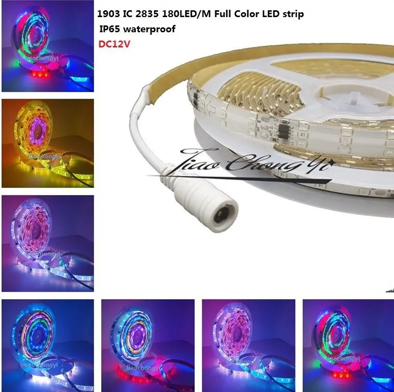 NEW ! 5M 1903 IC 2835 RGB 180LED/M three row Dream Color Full color strip DC12V IP65
NEW ! 5M 1903 IC 2835 RGB 180LED/M three row Dream Color Full color strip DC12V IP65