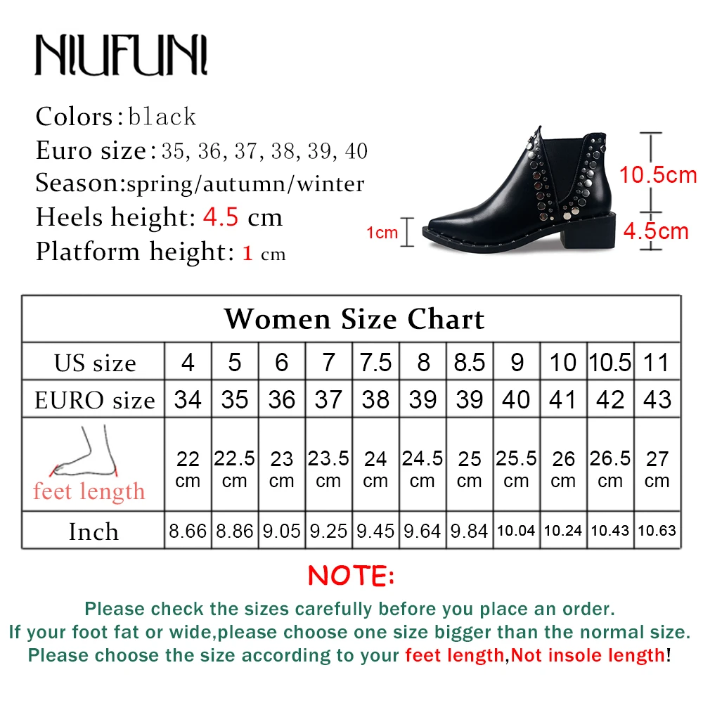 Women Ankle Boots Cool Rivet Shoes Thick Heels Comfort Woman Pointed Toe Botas Cool Punk Style High Quality Black Short Boots
Women Ankle Boots Cool Rivet Shoes Thick Heels Comfort Woman Pointed Toe Botas Cool Punk Style High Quality Black Short Boots