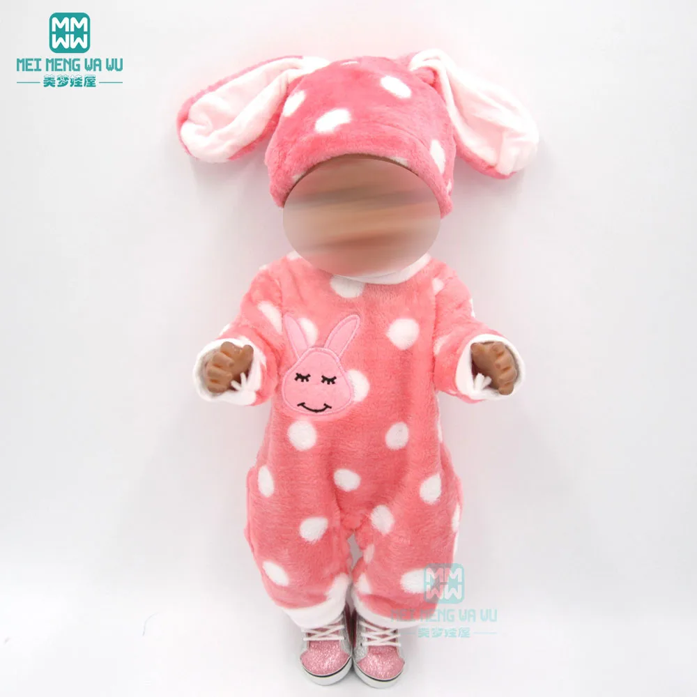 Doll clothes for 17inch 43cm toy new born doll and American doll Cute Cartoon pink rabbit Baby jumpsuit
Doll clothes for 17inch 43cm toy new born doll and American doll Cute Cartoon pink rabbit Baby jumpsuit