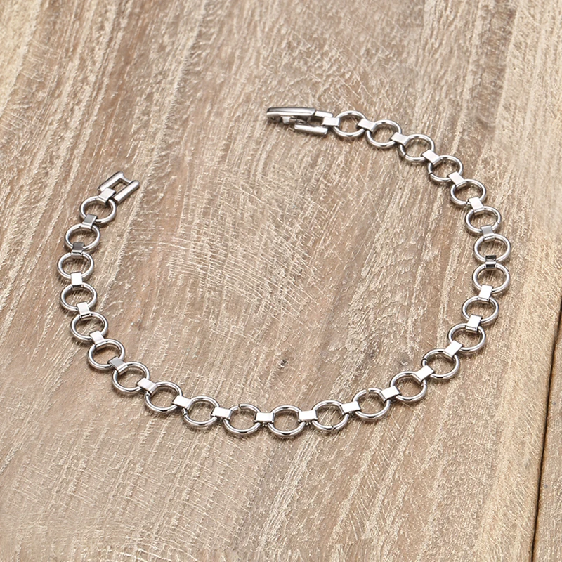 Simple Circle Loops Stainless Steel Chains Link Charm Bracelets for women Jewelry Gift
Simple Circle Loops Stainless Steel Chains Link Charm Bracelets for women Jewelry Gift