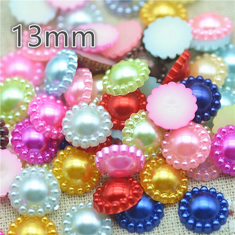 100pcs/lot 13mm mix color round flower pearl Beads ABS Resin Flatback Simulated pearl Beads
100pcs/lot 13mm mix color round flower pearl Beads ABS Resin Flatback Simulated pearl Beads