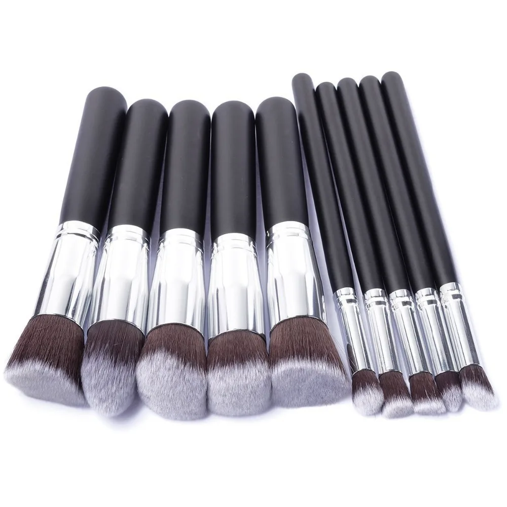 10 шт./компл. серебро/Золотой Макияж Кисти Набор pincel maquiagem Косметика maquillaje