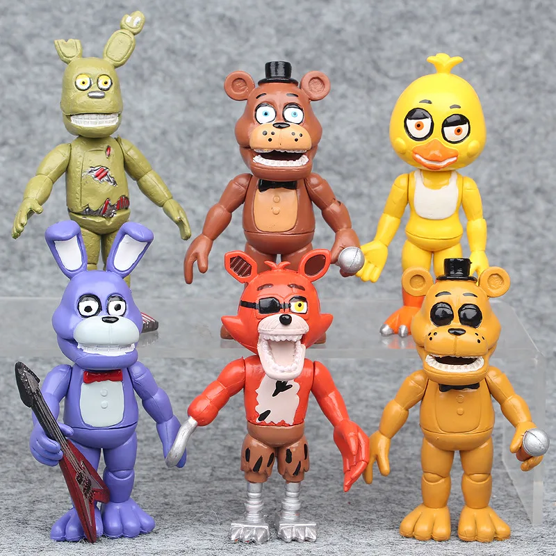 6 шт./лот 10 см Five Nights At Freddy's ПВХ фигурка игрушка Fnaf Bonnie Foxy Chica Freddy кукла игрушки