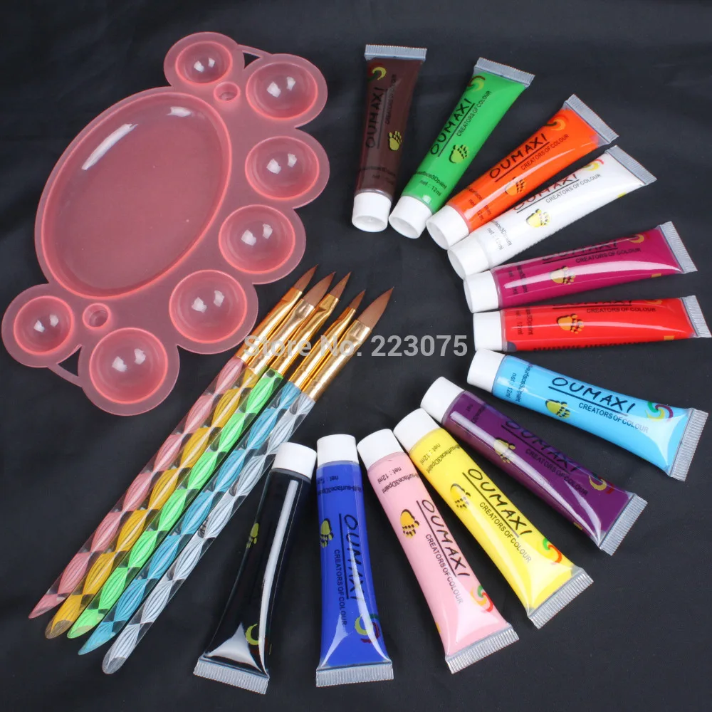 Hot Wholesale 12 Color 3D Paint Tube Draw Painting Acrylic Nail Art 12ml & Pallet 5 Pcs Pen
Hot Wholesale 12 Color 3D Paint Tube Draw Painting Acrylic Nail Art 12ml & Pallet 5 Pcs Pen