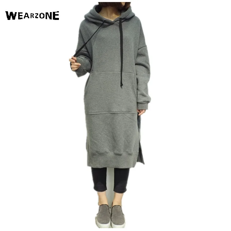 2016 Autumn Winter Women Long Hoodie Dress Plus Size Loose Pullover Casual Long Sweatshirt Add Velvet Thicken Hooded Dress
2016 Autumn Winter Women Long Hoodie Dress Plus Size Loose Pullover Casual Long Sweatshirt Add Velvet Thicken Hooded Dress