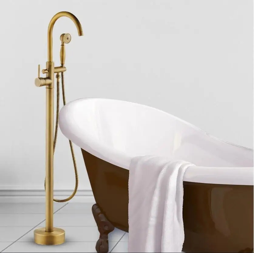 Modern Free standing Bathtub Faucet Tub Filler Fashion Antique Bronze Floor Mount with Hand shower Bathtub Mixer Taps
Modern Free standing Bathtub Faucet Tub Filler Fashion Antique Bronze Floor Mount with Hand shower Bathtub Mixer Taps