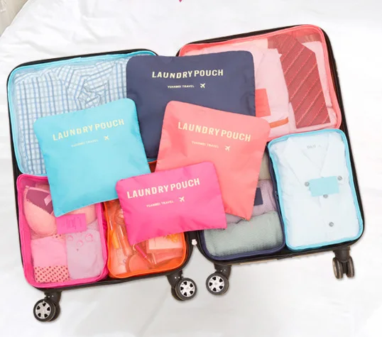 

6PCS Travel Storage basket Bag Set For Clothes Tidy Organizer Pouch Suitcase Home Closet Divider Container Organiser