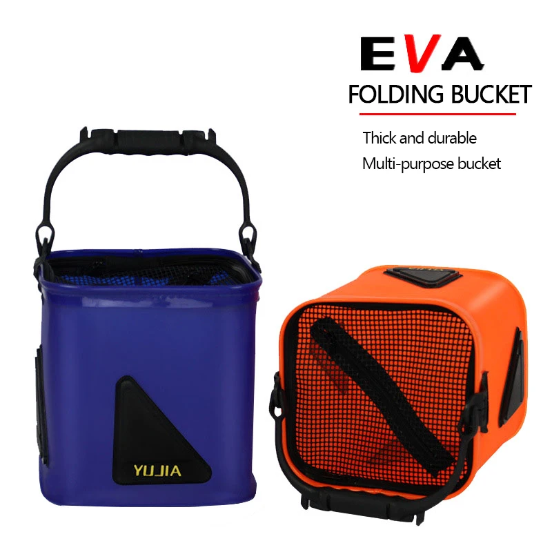 Portable Large-Capacity Camping Fishing Folding Water Bucket Car Storage Container Tools | Спорт и развлечения