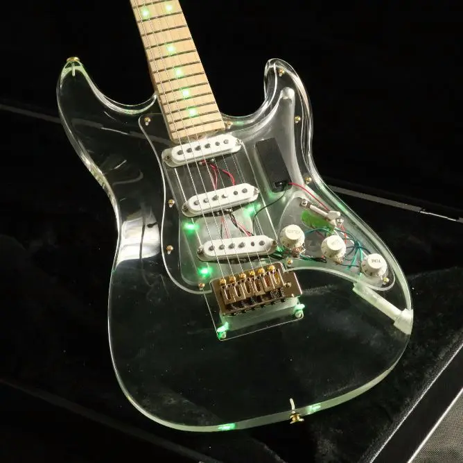 Quality blue led light acrylic body Strat sss pickups electric guitar acrylic guitar free shipping
Quality blue led light acrylic body Strat sss pickups electric guitar acrylic guitar free shipping