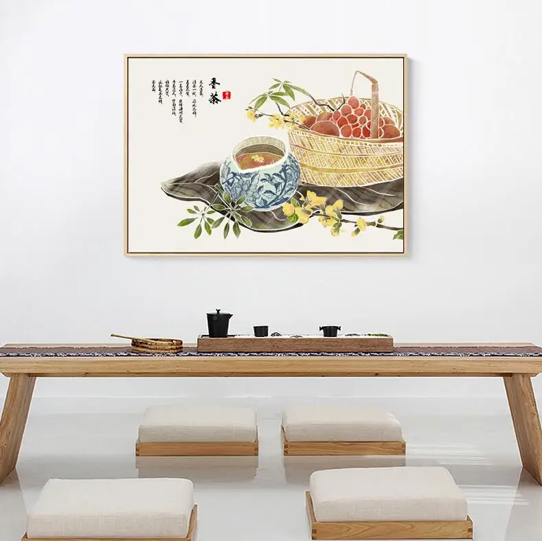 Китайский стиль Тыква фрукты овощи Холст Картина постер и печать настенные