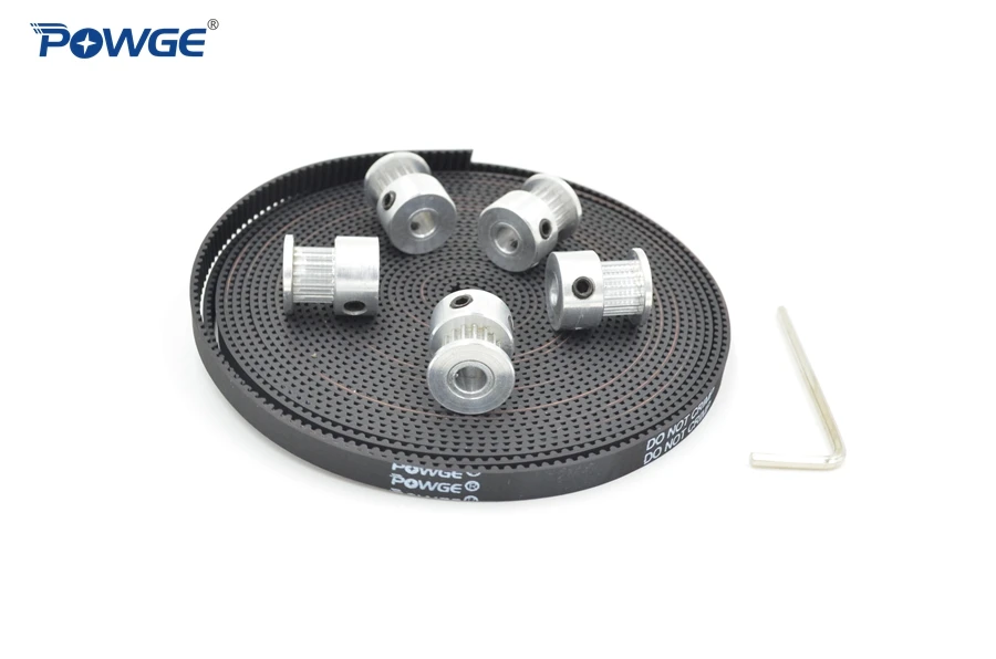 POWGE 5pcs 16 teeth GT2 Timing Pulley Bore 5mm + 5Meters GT2 Open Belt width 6mm for 2GT used in linear drive (16Teeth) 16T
POWGE 5pcs 16 teeth GT2 Timing Pulley Bore 5mm + 5Meters GT2 Open Belt width 6mm for 2GT used in linear drive (16Teeth) 16T