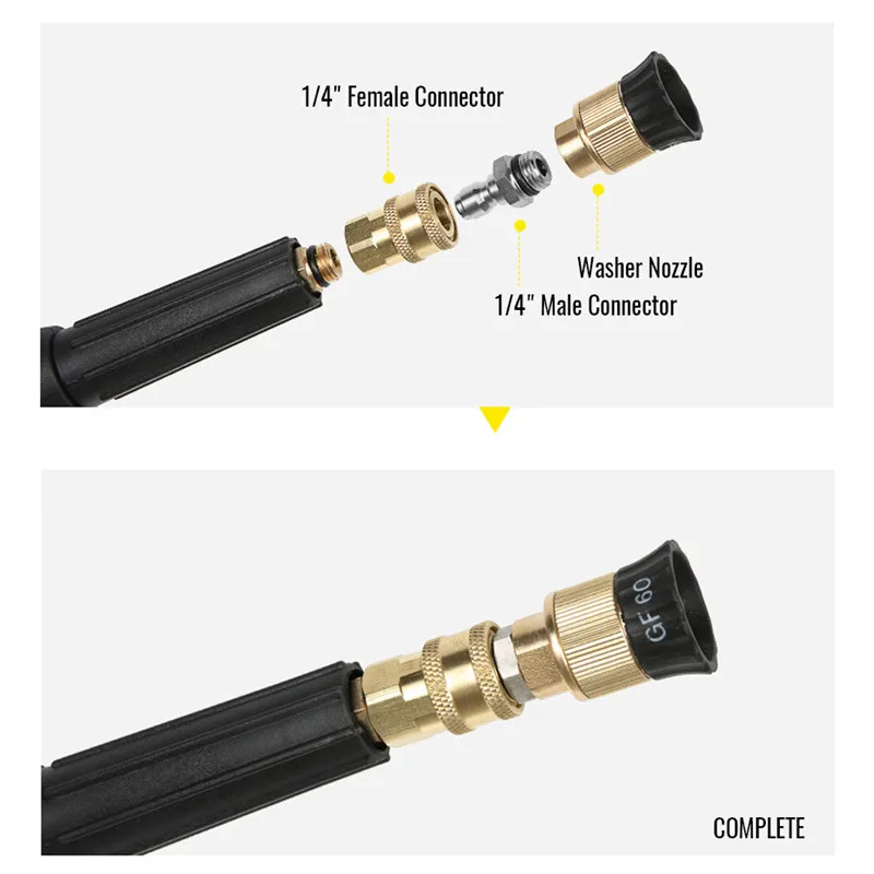 1/4" Quick Connect Coupler Adapter-Car Clean Washing Pressure Washer Connector 1~19# for Car Washer Quick Connecting Garden Hose
1/4" Quick Connect Coupler Adapter-Car Clean Washing Pressure Washer Connector 1~19# for Car Washer Quick Connecting Garden Hose