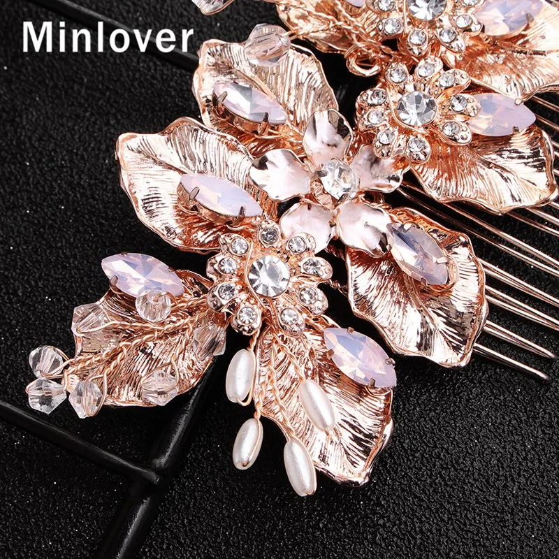 Minlover Handmade Flower Rhinestone Bride Hair Combs / Pins Leaf Pearls Wedding Hair Accessories for Women Hair Decoration FS293
Minlover Handmade Flower Rhinestone Bride Hair Combs / Pins Leaf Pearls Wedding Hair Accessories for Women Hair Decoration FS293