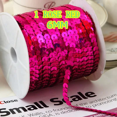 100 ярдов 6 мм круглая отделка блестками продается в упаковке 1 рулон (100 ярдов)-1