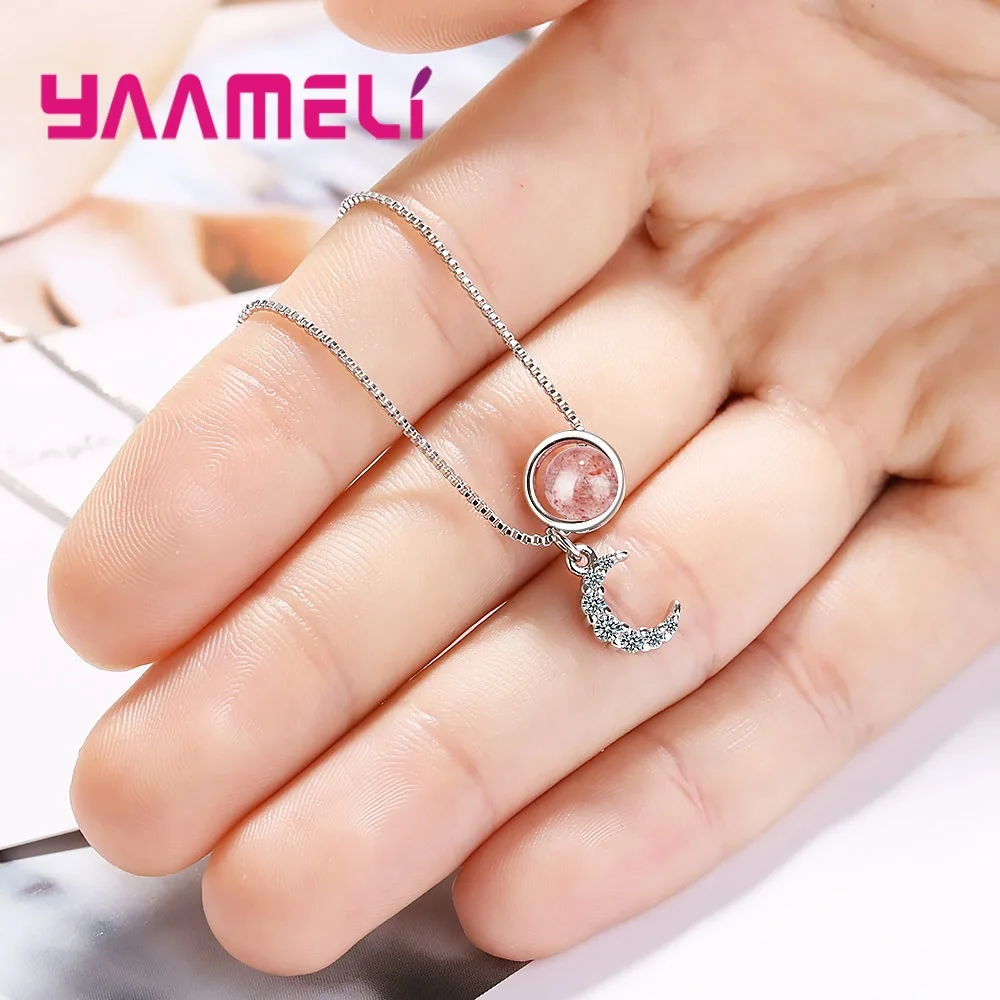 Latest Women Fashion 925 Sterling Silver Moon&Earth Pink Pendant Necklace With Shinny Cubic Zircon For Wedding/Engagement Party
Latest Women Fashion 925 Sterling Silver Moon&Earth Pink Pendant Necklace With Shinny Cubic Zircon For Wedding/Engagement Party