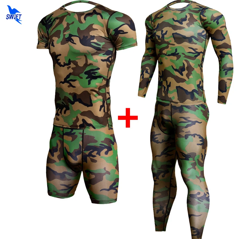 4 Pcs/Set Men's Military Camouflage Tracksuits Gym Fitness Compression Sports Suit Quick Dry Workout Exercise Tights Running Set
4 Pcs/Set Men's Military Camouflage Tracksuits Gym Fitness Compression Sports Suit Quick Dry Workout Exercise Tights Running Set