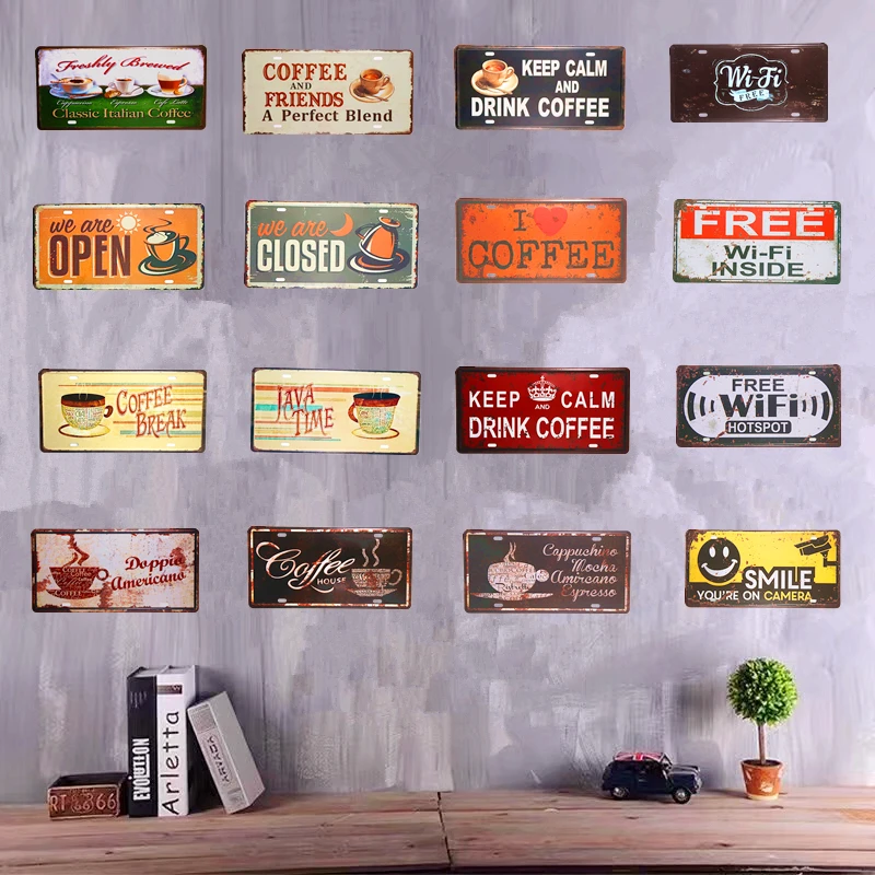 Car License Plate Vintage Tin Sign Free Wifi Coffee Shop Cafe Bar Pub Wall Decor Metal Art Poster Restaurant Wall Decoratoin
Car License Plate Vintage Tin Sign Free Wifi Coffee Shop Cafe Bar Pub Wall Decor Metal Art Poster Restaurant Wall Decoratoin
