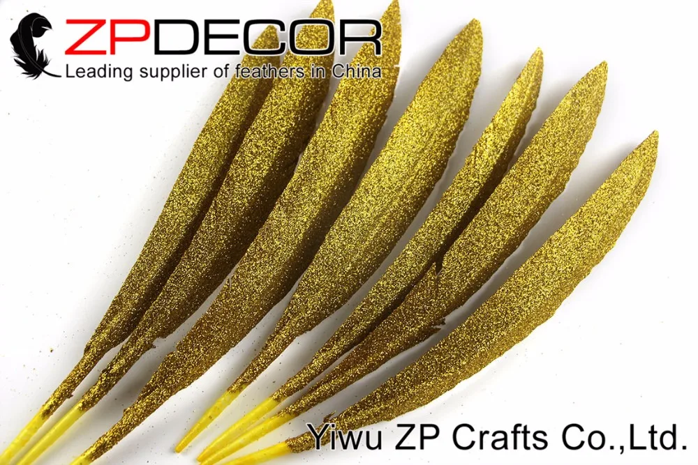 ZPDECOR 50pieces/lot 30-35cm(12-14inches) New Arrival Top Quality Glitter Gold Stamping Turkey Pointers Quill Large Feathers
ZPDECOR 50pieces/lot 30-35cm(12-14inches) New Arrival Top Quality Glitter Gold Stamping Turkey Pointers Quill Large Feathers
