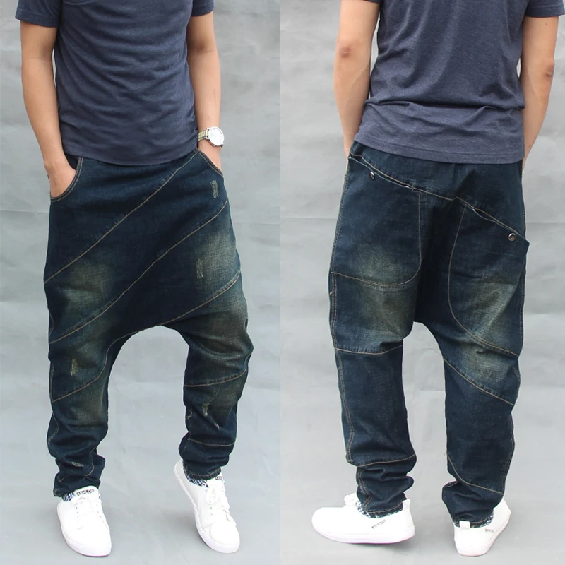 High Quality Men Big Size Hip-hop Pants Male Loose Harem Pants Denim Skinny Pants Mens Fashion Punk Flying Squirrel Pants 29-40
High Quality Men Big Size Hip-hop Pants Male Loose Harem Pants Denim Skinny Pants Mens Fashion Punk Flying Squirrel Pants 29-40