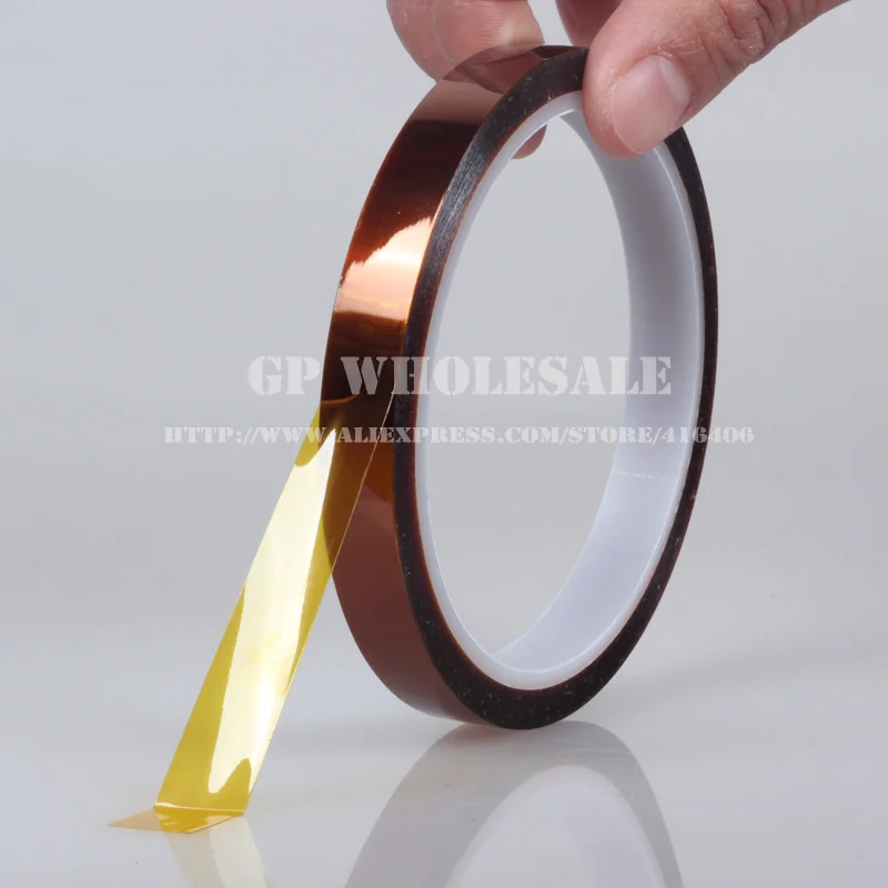 

Free Shipping! 2x 5mm*33M *0.06mm Hi-Temp. Withstand Sticky KaptanTawny Polyimide Film Tape for Chip BGA Soldering Masking