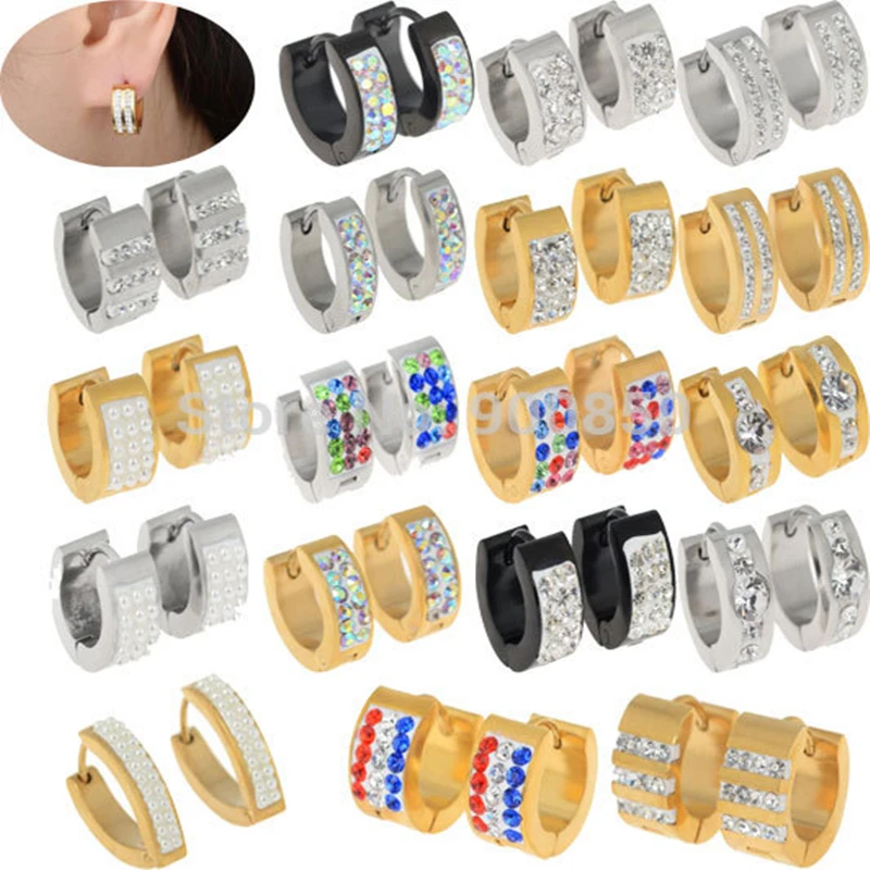 Fashion Unisex Stainless Steel Stud Hoop Huggie Earrings Crystal Cubic Pearl Gold Black Color Hoop Earrings Huggie
Fashion Unisex Stainless Steel Stud Hoop Huggie Earrings Crystal Cubic Pearl Gold Black Color Hoop Earrings Huggie