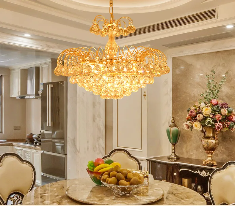 Gold Luxury American Gold Crystal Pendant Light Iron For Dining lighting Restaurant Bedroom Study Room Living Room LED bulbs
Gold Luxury American Gold Crystal Pendant Light Iron For Dining lighting Restaurant Bedroom Study Room Living Room LED bulbs