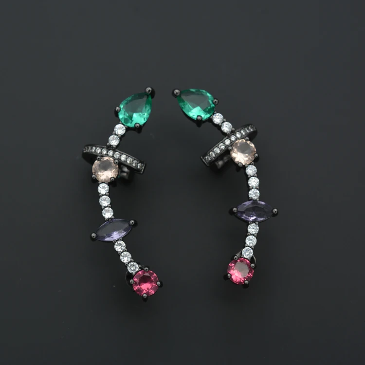 Colorful zircon cubic earrings beautiful lady jewelry ear clip sold well in Europe and America
Colorful zircon cubic earrings beautiful lady jewelry ear clip sold well in Europe and America