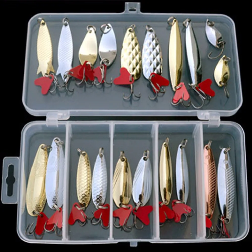None 21 Pcs 210g Fishing Lures Fake Lures Metal Sequins Spoon Bait Artificial Hard Bait Fishing Hook Plastic Box Packing
None 21 Pcs 210g Fishing Lures Fake Lures Metal Sequins Spoon Bait Artificial Hard Bait Fishing Hook Plastic Box Packing