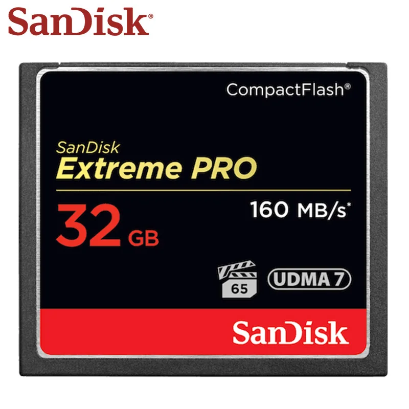 Original Sandisk Extreme Pro Compact Flash Card 32GB 64GB 128GB UDMA 7 CF Card 160MB/s Memory Card For 4K Full HD Camera
Original Sandisk Extreme Pro Compact Flash Card 32GB 64GB 128GB UDMA 7 CF Card 160MB/s Memory Card For 4K Full HD Camera