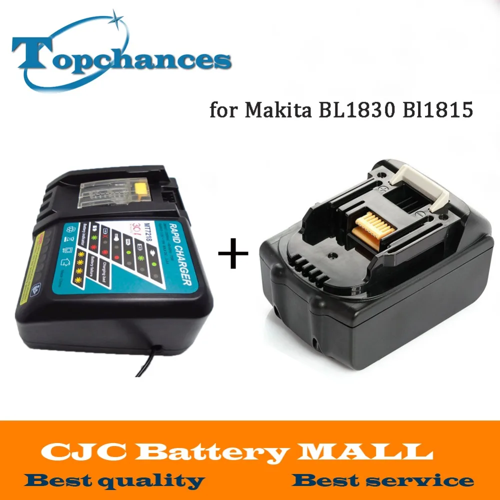 High Quality Brand NEW 3000mAh 18 VOLT Li-Ion Power Tool Battery for Makita 18V BL1830 Bl1815 194230-4 LXT400 + Charger
High Quality Brand NEW 3000mAh 18 VOLT Li-Ion Power Tool Battery for Makita 18V BL1830 Bl1815 194230-4 LXT400 + Charger