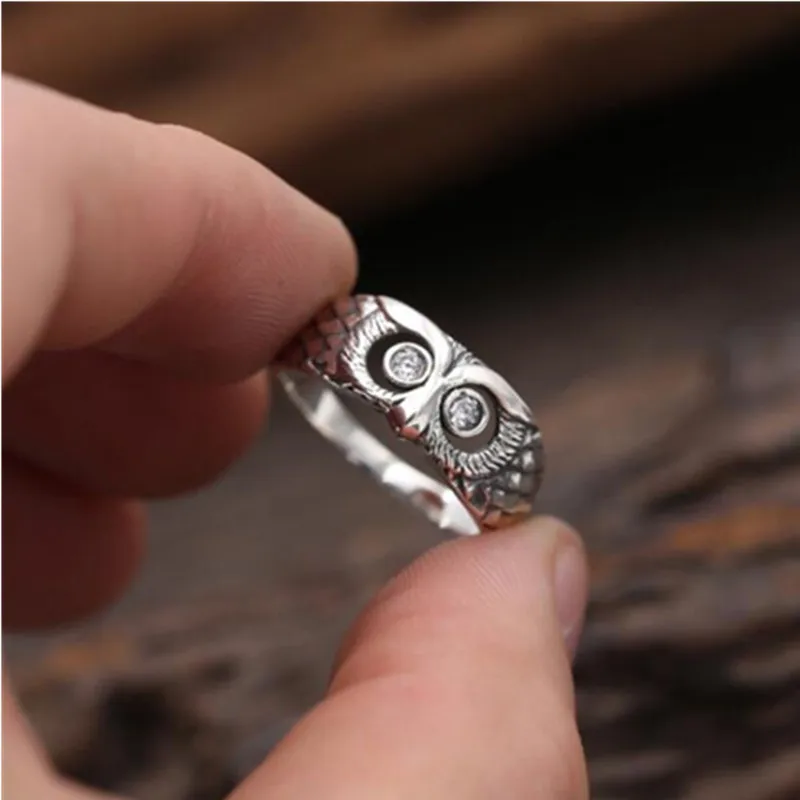 Kuziduocai New Fine Jewelry 925 Sterling Silver Zircon lifelike Sculpture Owl Wedding Bride Party Rings For Women Men Gift R1016
Kuziduocai New Fine Jewelry 925 Sterling Silver Zircon lifelike Sculpture Owl Wedding Bride Party Rings For Women Men Gift R1016