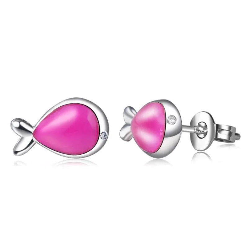 Creative Color Epoxy Female 925 Sterling Silver Jewelry Female Pink Fish Temperament Wild High-quality Stud Earrings SE429
Creative Color Epoxy Female 925 Sterling Silver Jewelry Female Pink Fish Temperament Wild High-quality Stud Earrings SE429