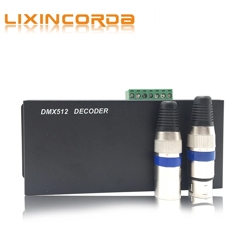Лисинь корда 1 шт. 4CH DC12 24V RGBW DMX 512 декодер светодиодный контроллер RGB DMX512 4 канала * 8A