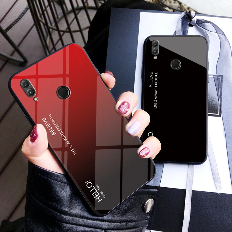 For Huawei Honor 10 Lite Case Tempered Glass Case Honor10 Lite Gradient Color Back Cover Soft Bumper for Huawei Honor 10 Lite
For Huawei Honor 10 Lite Case Tempered Glass Case Honor10 Lite Gradient Color Back Cover Soft Bumper for Huawei Honor 10 Lite