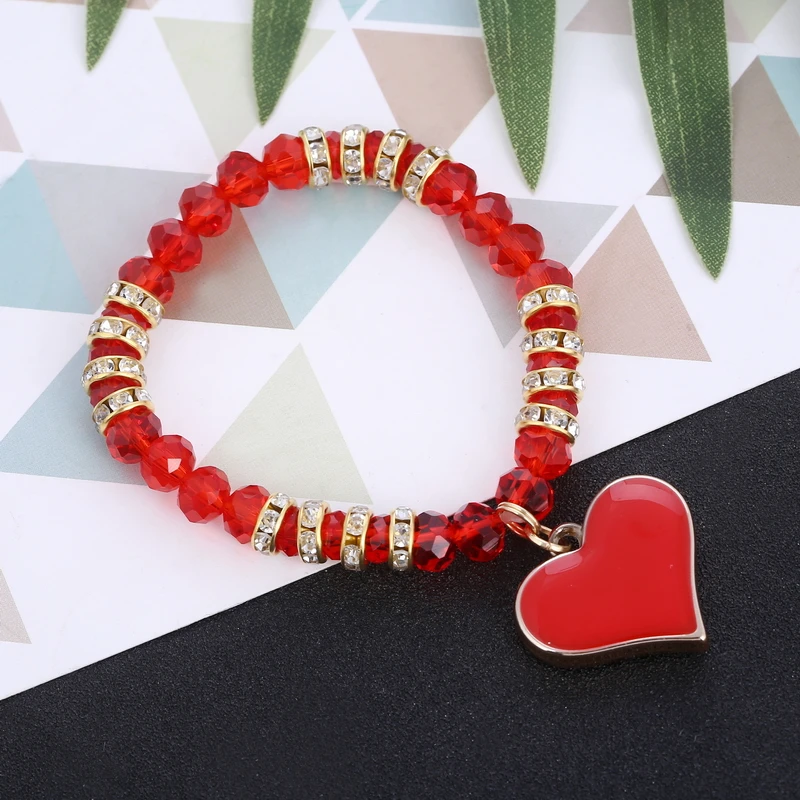 Hesiod red crystal rhinestone heart pendant bracelets trendy beads bracelet bangle for wedding
Hesiod red crystal rhinestone heart pendant bracelets trendy beads bracelet bangle for wedding