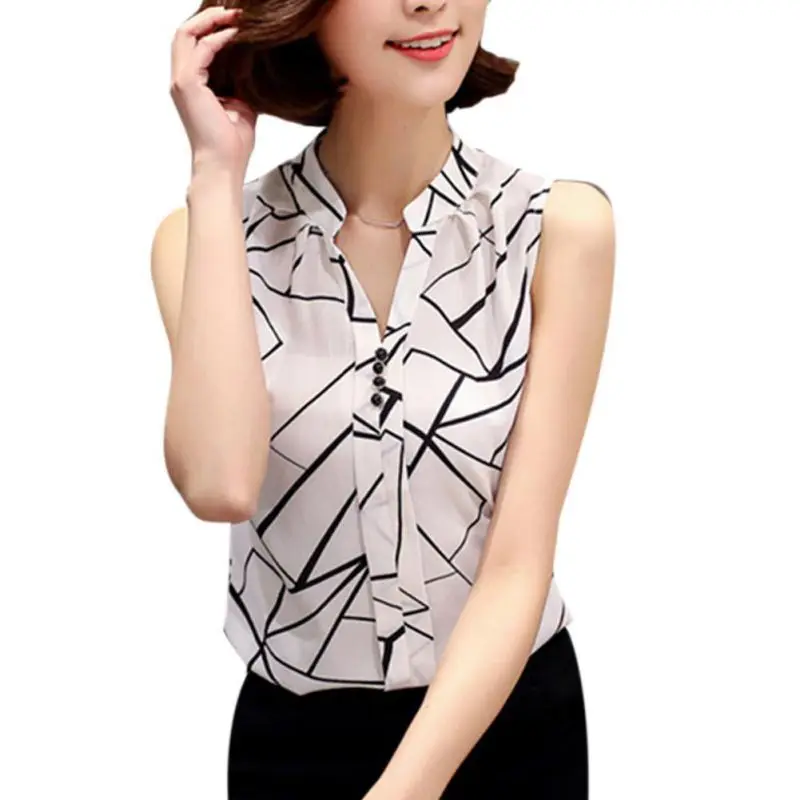 Women Blouses And Shirts Summer Korean Elegant Sleeveless Flower/Butterfly/Plaid Print Shirt Ladies Tops Female Clothing
Women Blouses And Shirts Summer Korean Elegant Sleeveless Flower/Butterfly/Plaid Print Shirt Ladies Tops Female Clothing
