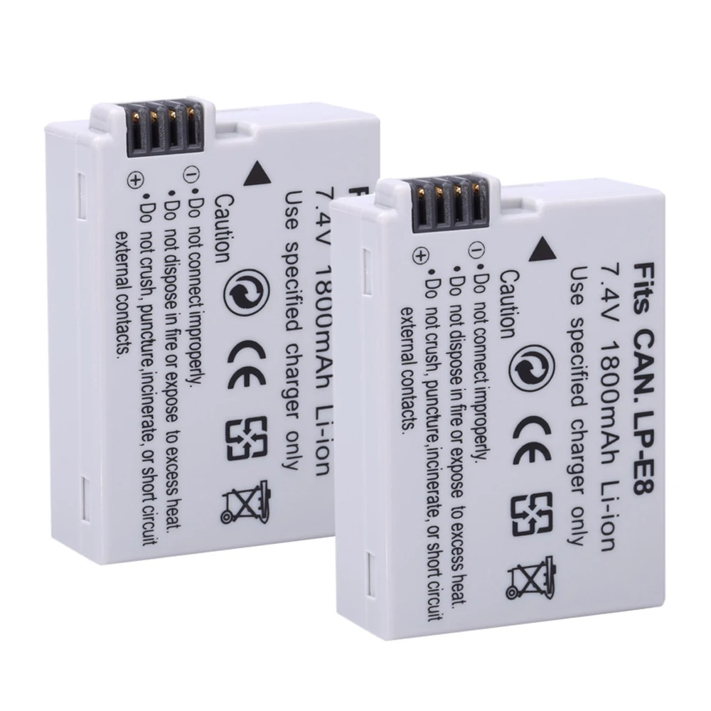 2pcs LP-E8 Camera Battery Pack LP E8 LPE8 bateria For Canon EOS 550D 600D 650D 700D Kiss X4 X5 X6i X7i Rebel T2i T3i T4i T5i
2pcs LP-E8 Camera Battery Pack LP E8 LPE8 bateria For Canon EOS 550D 600D 650D 700D Kiss X4 X5 X6i X7i Rebel T2i T3i T4i T5i