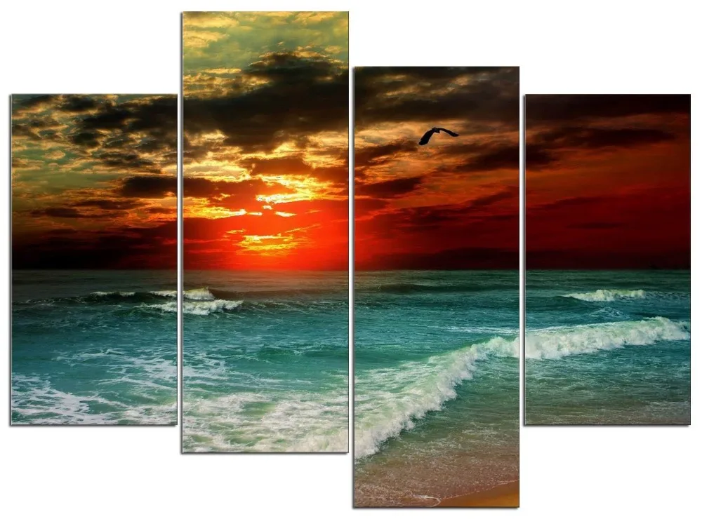4 pieces / set of seaside sunset painting art wall living room decoration canvas painting paint in the paint framed XJDC12-34
4 pieces / set of seaside sunset painting art wall living room decoration canvas painting paint in the paint framed XJDC12-34