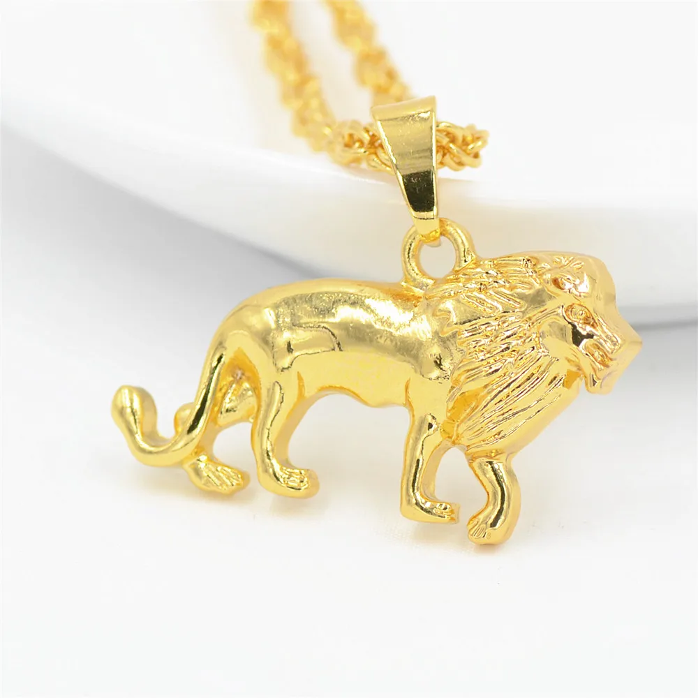 Uodesign высокое качество сплав хип-хоп животное Лев кулон ожерелье чистый золотой