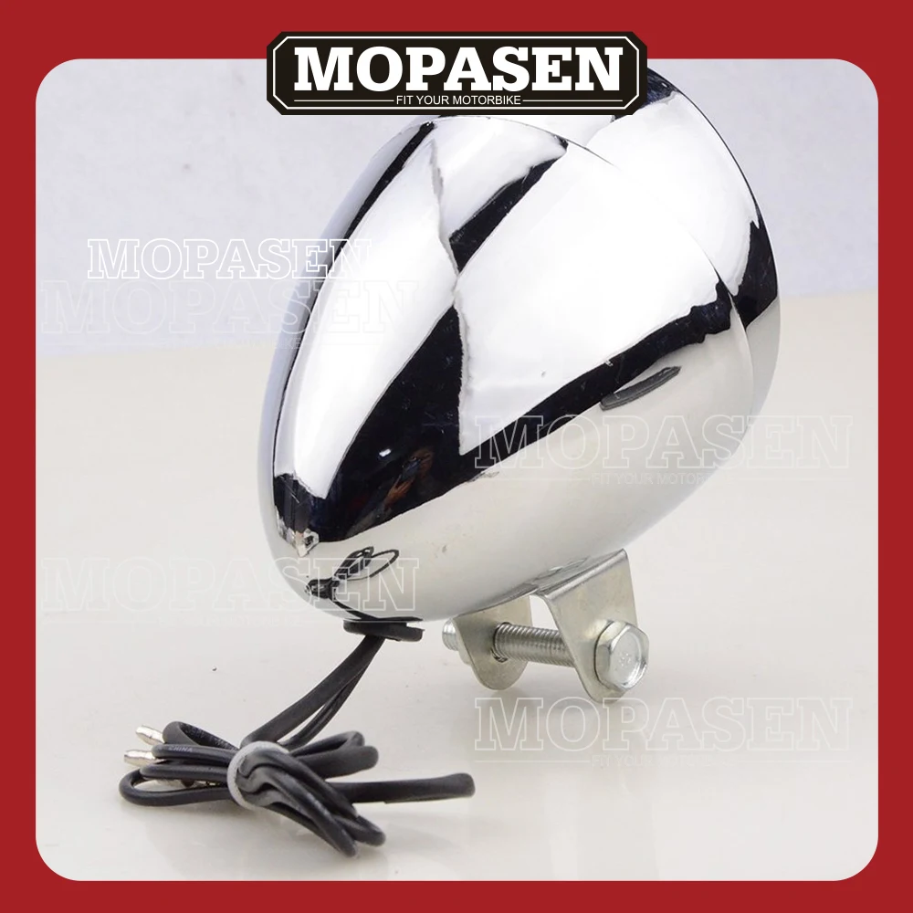 Motorcycle Chrome Headlight Head Lamp with Integrated Indicator Backup Light for Scooter ATV Cruiser Chopper Motor Accessories
Motorcycle Chrome Headlight Head Lamp with Integrated Indicator Backup Light for Scooter ATV Cruiser Chopper Motor Accessories