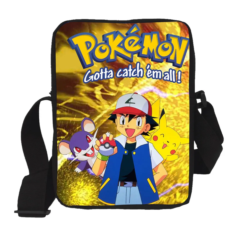 Мини сумка мессенджер с героями мультфильмов Pokemon повседневная Pikacun школьные