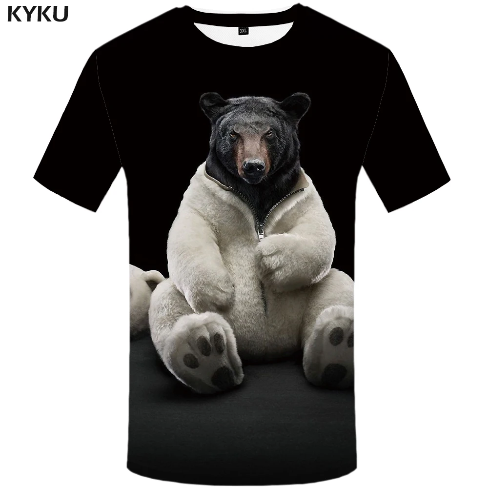 KYKU Bear Tshirt Men Animal T Shirt Punk Rock Funny T Shirts Hip Hop Tee 3d T-shirt Black Cool Mens Clothing Summer 2018 New
KYKU Bear Tshirt Men Animal T Shirt Punk Rock Funny T Shirts Hip Hop Tee 3d T-shirt Black Cool Mens Clothing Summer 2018 New