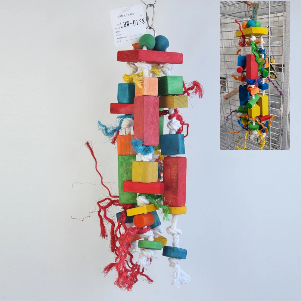 Wood bird toys Handcraft Non-toxic eco-friendly Colorful Bird Toy small and medium parrots Toys with beads can be bite
Wood bird toys Handcraft Non-toxic eco-friendly Colorful Bird Toy small and medium parrots Toys with beads can be bite
