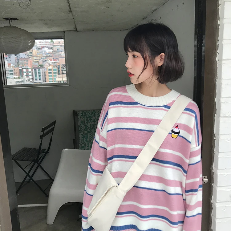 3 colors 2018 autumn and winter cartoon cake embroidery stripe knitted sweater women sweaters and pullovers (F1145)
3 colors 2018 autumn and winter cartoon cake embroidery stripe knitted sweater women sweaters and pullovers (F1145)