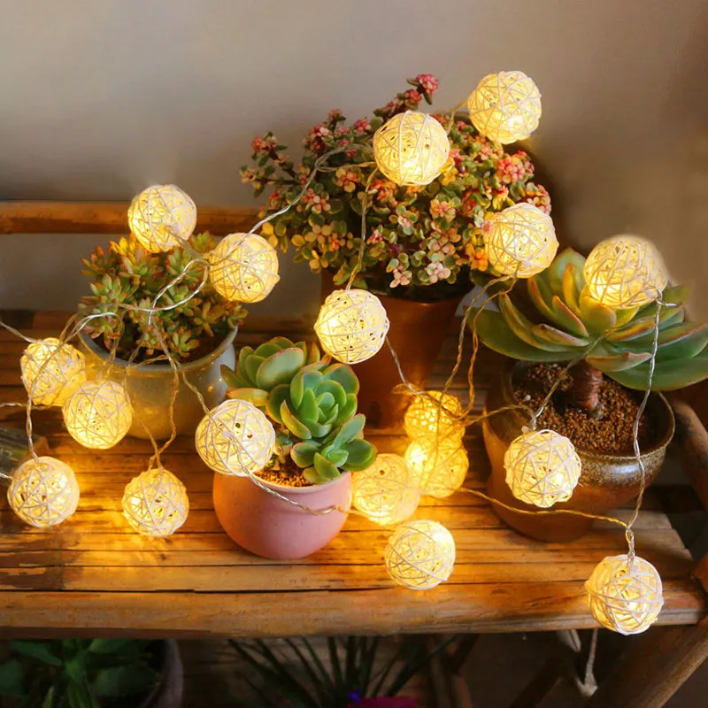LED Rattan Ball Fairy Lighting String 2.5M 5M AA Battery Operated Christmas Outdoor Patio Garland Wedding Decoration Night Lamps
LED Rattan Ball Fairy Lighting String 2.5M 5M AA Battery Operated Christmas Outdoor Patio Garland Wedding Decoration Night Lamps