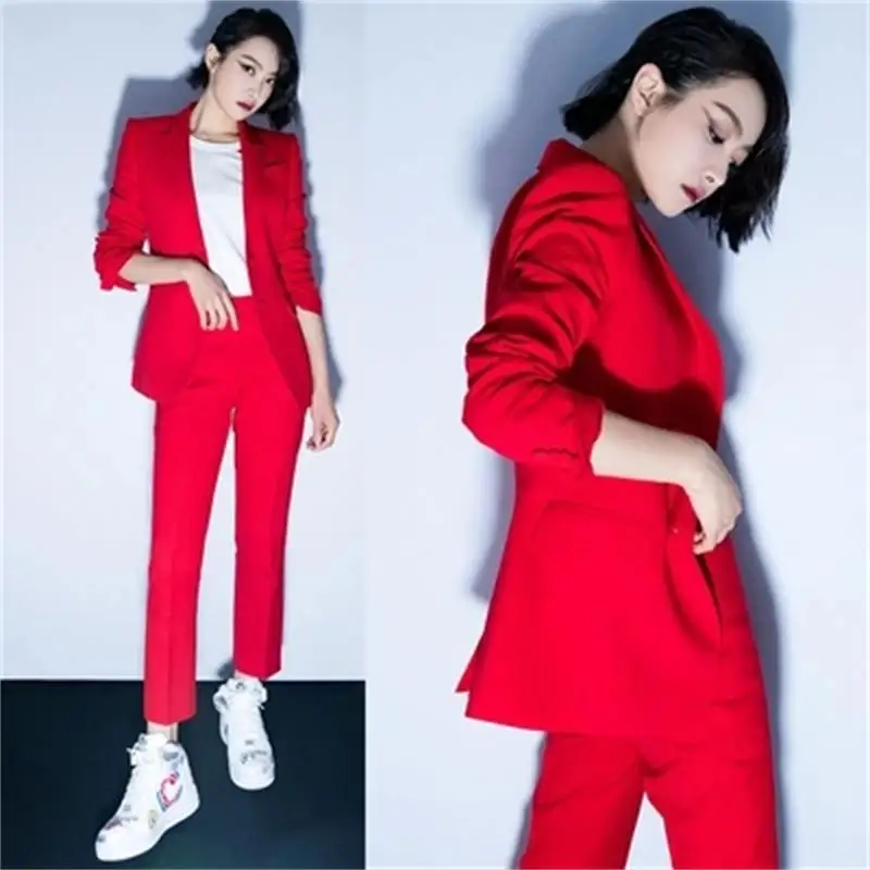 Autumn New Leisure red OL professional suit female fashion suit jacket + suit pants two-piece suit women officer Lady
Autumn New Leisure red OL professional suit female fashion suit jacket + suit pants two-piece suit women officer Lady