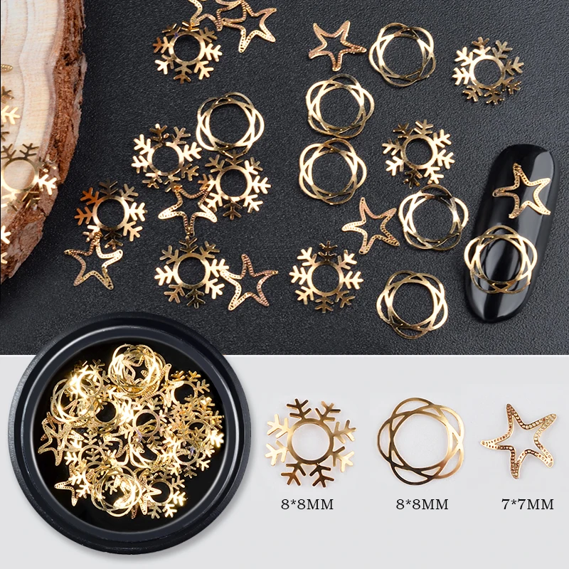 1 Box Christmas Mixed 3D Gold Nail Sequins Nail Art Decoration Snowflake Star Flower Designs DIY Tiny Slice Nail Accessories
1 Box Christmas Mixed 3D Gold Nail Sequins Nail Art Decoration Snowflake Star Flower Designs DIY Tiny Slice Nail Accessories