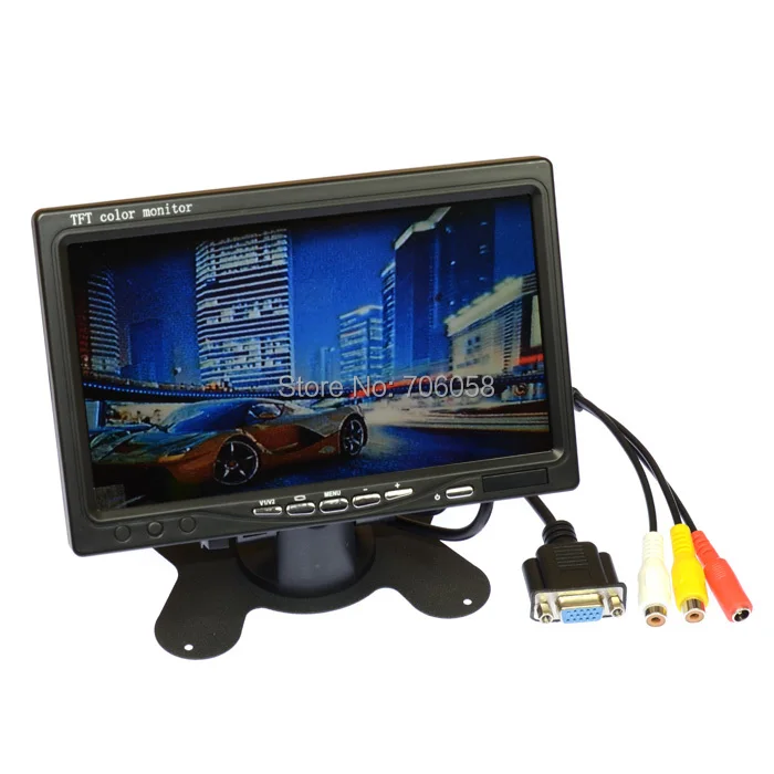 Автомобильный монитор 800x600 HD с 7-дюймовым TFT ЖК-дисплеем цифровым VGA/AV пультом