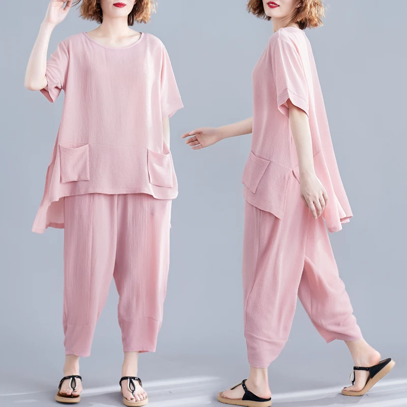 #0816 Pink Two Piece Set Top And Pants Women T Shirt Front Pockets And Wide Leg Pants Ladies 2 Piece Outfits Sets Suits Ladies
#0816 Pink Two Piece Set Top And Pants Women T Shirt Front Pockets And Wide Leg Pants Ladies 2 Piece Outfits Sets Suits Ladies