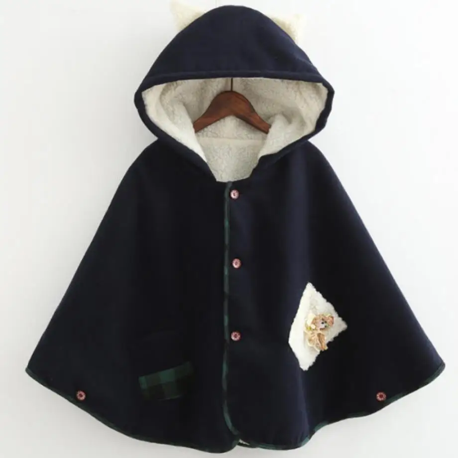 Japanese sweet new cartoon doll rabbit ears hooded shawl plus velvet woolen cloak coat
Japanese sweet new cartoon doll rabbit ears hooded shawl plus velvet woolen cloak coat